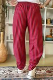 The Sunday Morning Stripe Twist Pant Aubergine Red